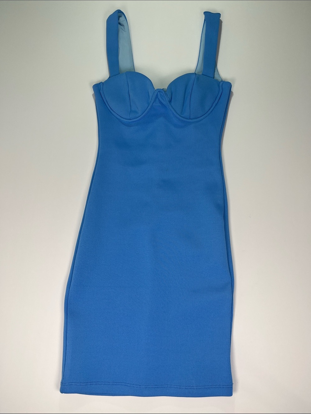 Hello Molly Fitted Sky-Blue Bustier Mini Dress Sz 6/XS
